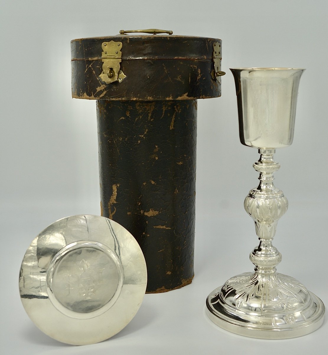 Chalice And Its Paten In Silver And Bronze France, Early Nineteenth Century