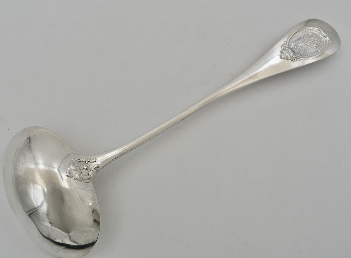 Sauce Spoon In Silver France Circa 1900-photo-2