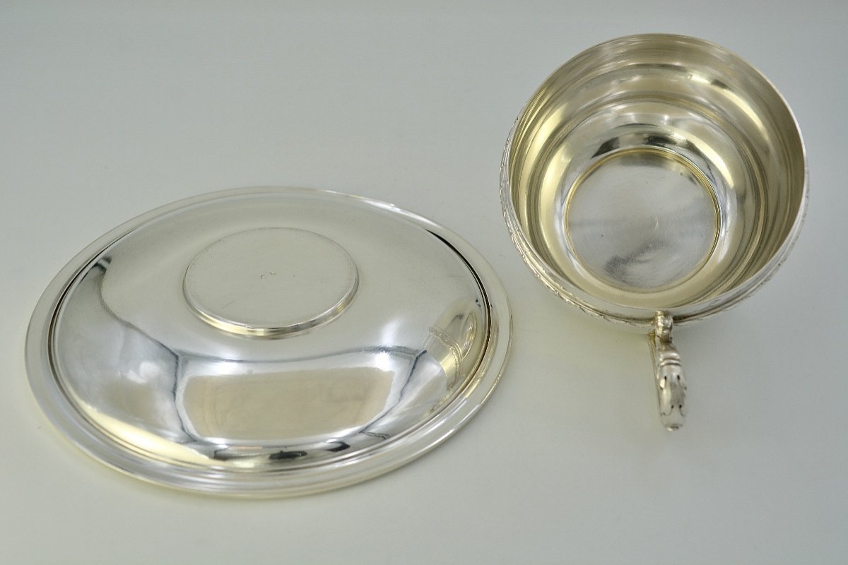 Silver Cup And Saucer /france Circa 1902-photo-3