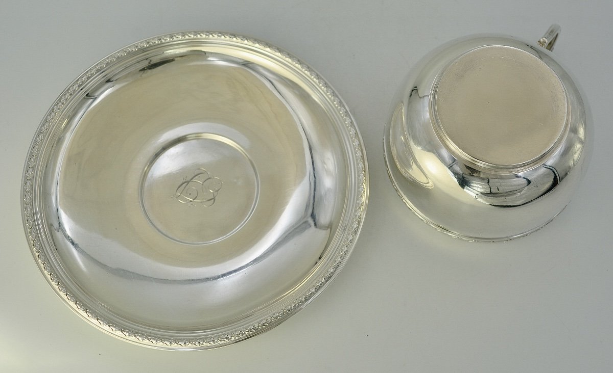 Silver Cup And Saucer /france Circa 1902-photo-4