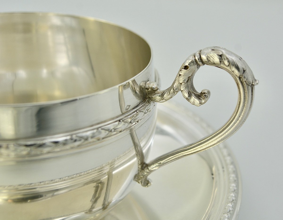 Silver Cup And Saucer /france Circa 1902-photo-6