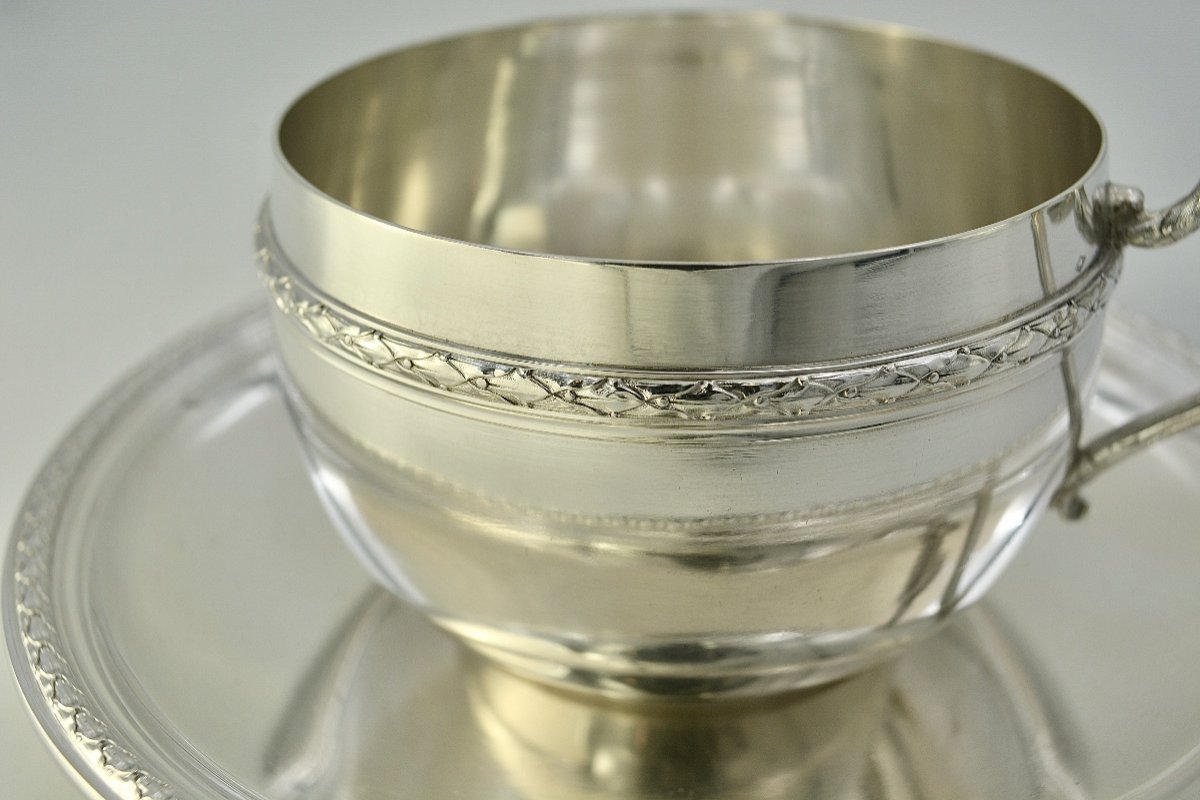 Silver Cup And Saucer /france Circa 1902-photo-8