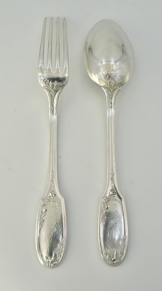 Silver Dessert Cutlery, France Circa 1895-photo-2