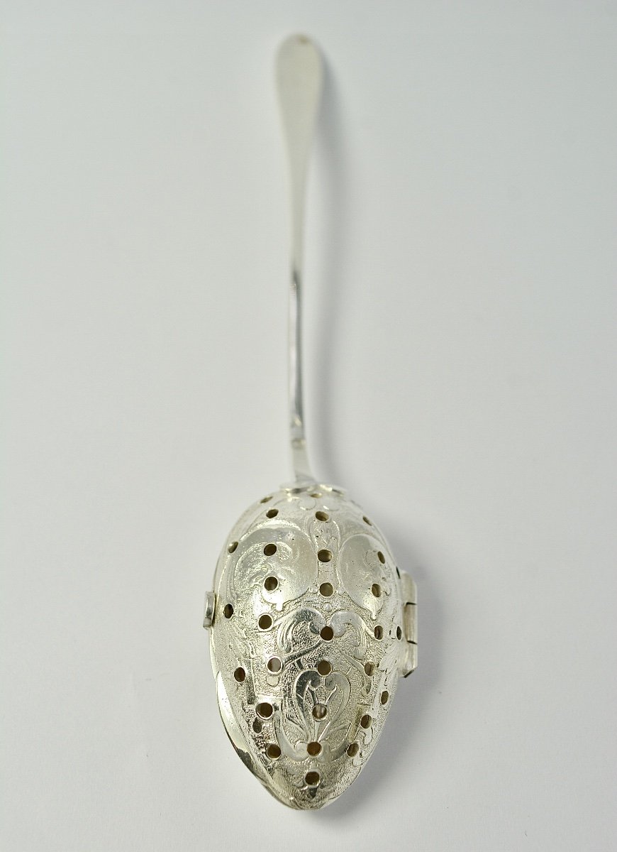 System Tea Spoon In Silver France Nineteenth Century-photo-3