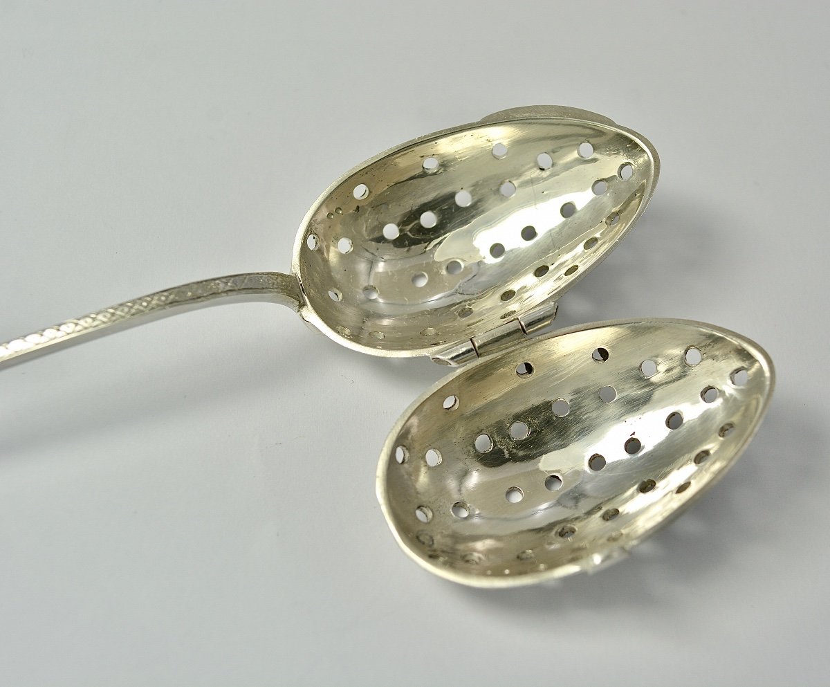 System Tea Spoon In Silver France Nineteenth Century-photo-1