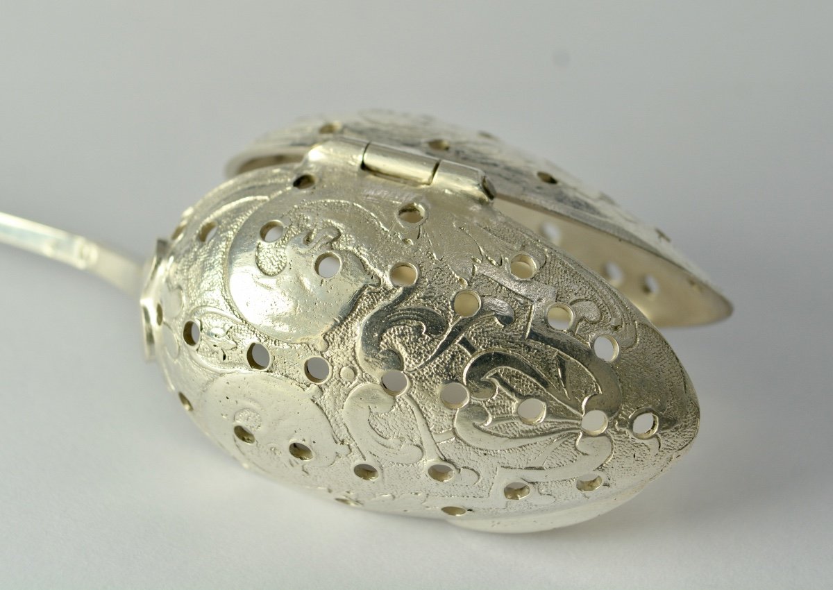 System Tea Spoon In Silver France Nineteenth Century-photo-7