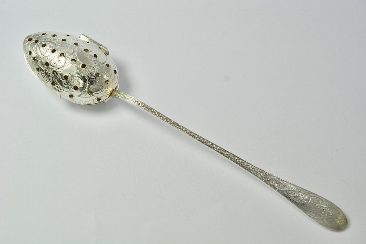 System Tea Spoon In Silver France Nineteenth Century-photo-8
