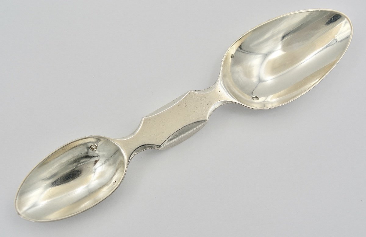 Silver Double Spoon, By Keller Orfèvre-photo-2