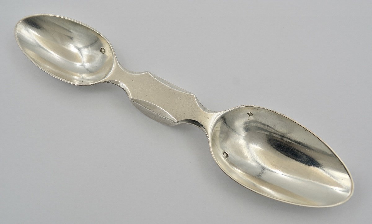 Silver Double Spoon, By Keller Orfèvre-photo-3