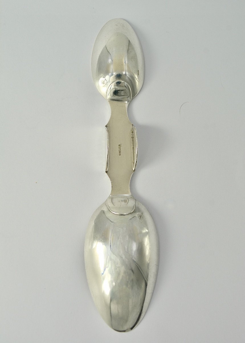 Silver Double Spoon, By Keller Orfèvre-photo-3