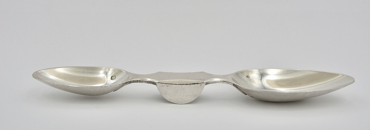 Silver Double Spoon, By Keller Orfèvre