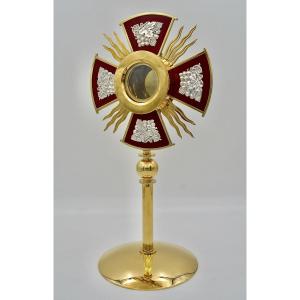 Monstrance In Gilt Bronze And Silver, By Memery And Hours. Art Deco