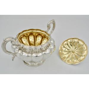 Sugar Bowl In Silver And Vermeil, France Circa 1838