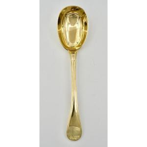 Compote Spoon, Golden Silver, France XIXth Century