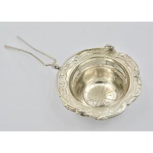 Silver Tea Strainer, France By Henri Soufflot Orfèvre.