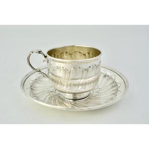 Tasse Et Sa Sous Tasse Argent France Vers 1905