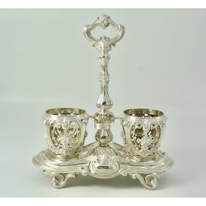 Cruet-vinegar Mount In Silver, France, Napoleon III Style