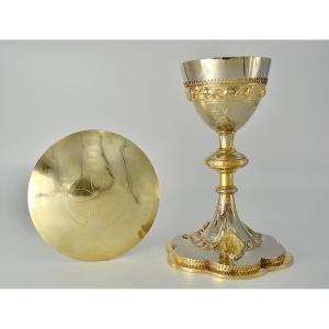 Calice En Argent Et Argent Doré, France XIXe Siecle