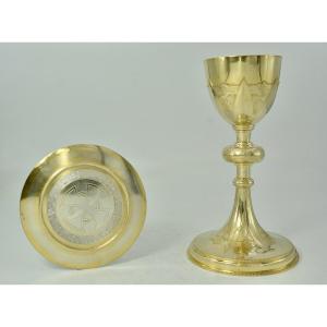 Chalice And Patene In Gilded Silver, France Circa 1927