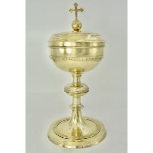 Large Ciborium, Gilded Silver, France 19th Century By Paul Brunet