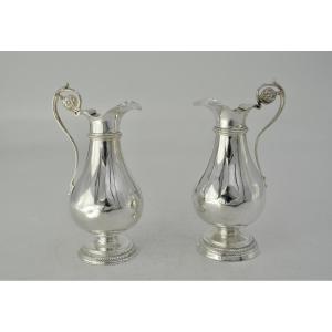 Pair Of Silver Cruets, France Circa 1819-1838 