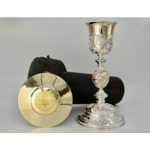 Calice et sa patene, Ftrance XIX eme siecle. Puche Orfevre . 