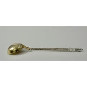 Cuillere à moutard en argent France  vers 1900