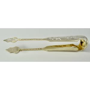 Russia Late 19th Century . Gilt Silver Sugar Tongs.