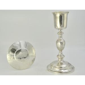 Silver Chalice And Paten, France, 19th Century.
