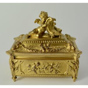 Barbedienne, Gilded Bronze Box. France, 19th Century. Signed.
