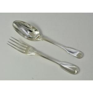 Silver Spoon And Fork, France, 18th Century