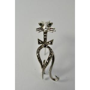 Art Deco Silver Brooch, France, Early 20th Century