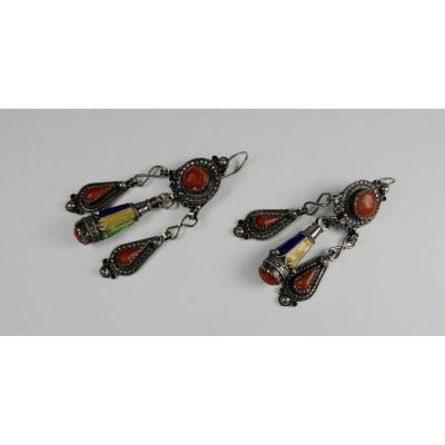 Pair Of Silver Earrings, Ethnic Jewelry