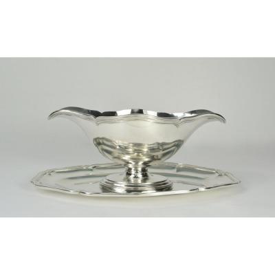 Saucière Et Son Plateau En Argent France , Vers 1900