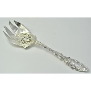 Art Nouveau. Fourchette à Salade en argent / Gorham Vers 1886