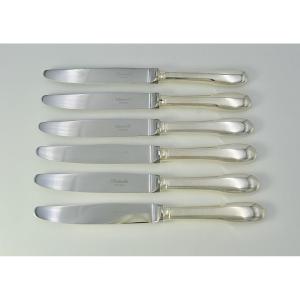 Christofle France. Six Dessert Knives, Cluny