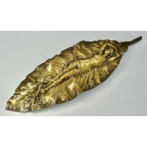 Art Nouveau, Bronze Femme Demi-nue, Par Delperier 