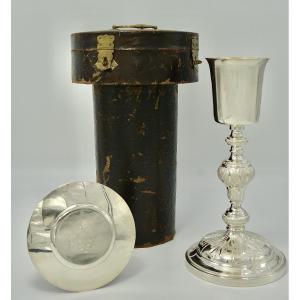 Chalice And Its Paten In Silver And Bronze France, Early Nineteenth Century