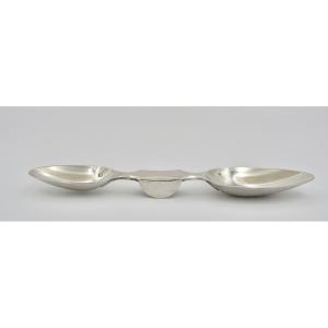 Silver Double Spoon, By Keller Orfèvre