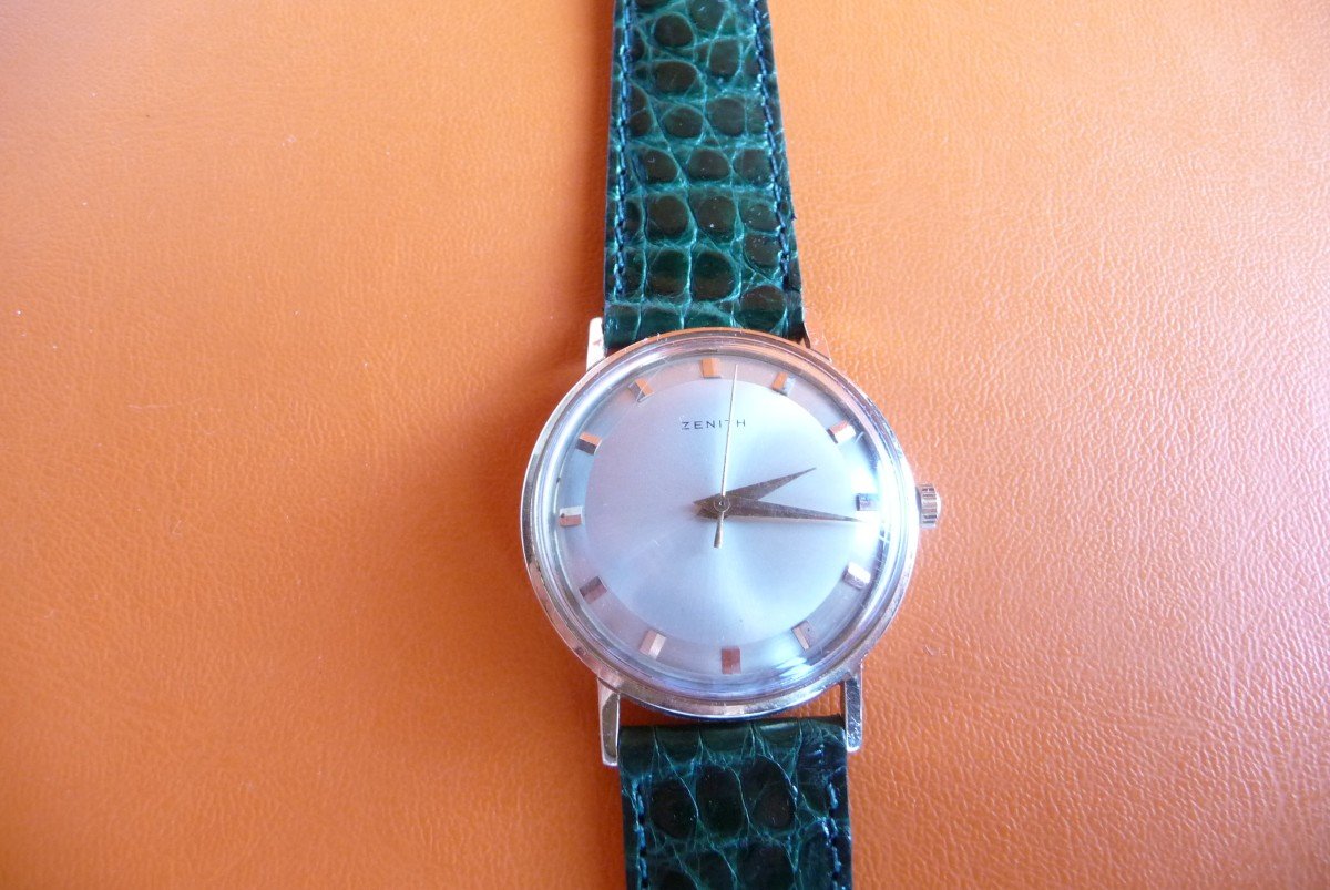 Zenith. Mechanical Men's Bracelet Watch In 18 Carat Gold.-photo-2