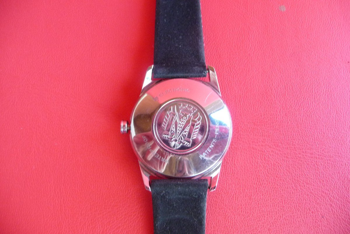 Lip: Men's Lip Steel Bracelet Watch (after Sales Service) New Condition, Circa 1965.-photo-2