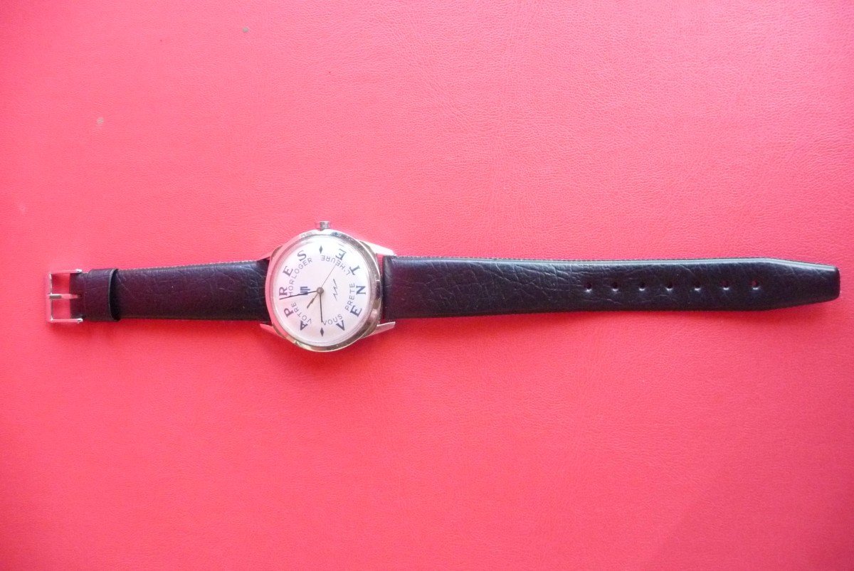 Lip: Men's Lip Steel Bracelet Watch (after Sales Service) New Condition, Circa 1965.-photo-3