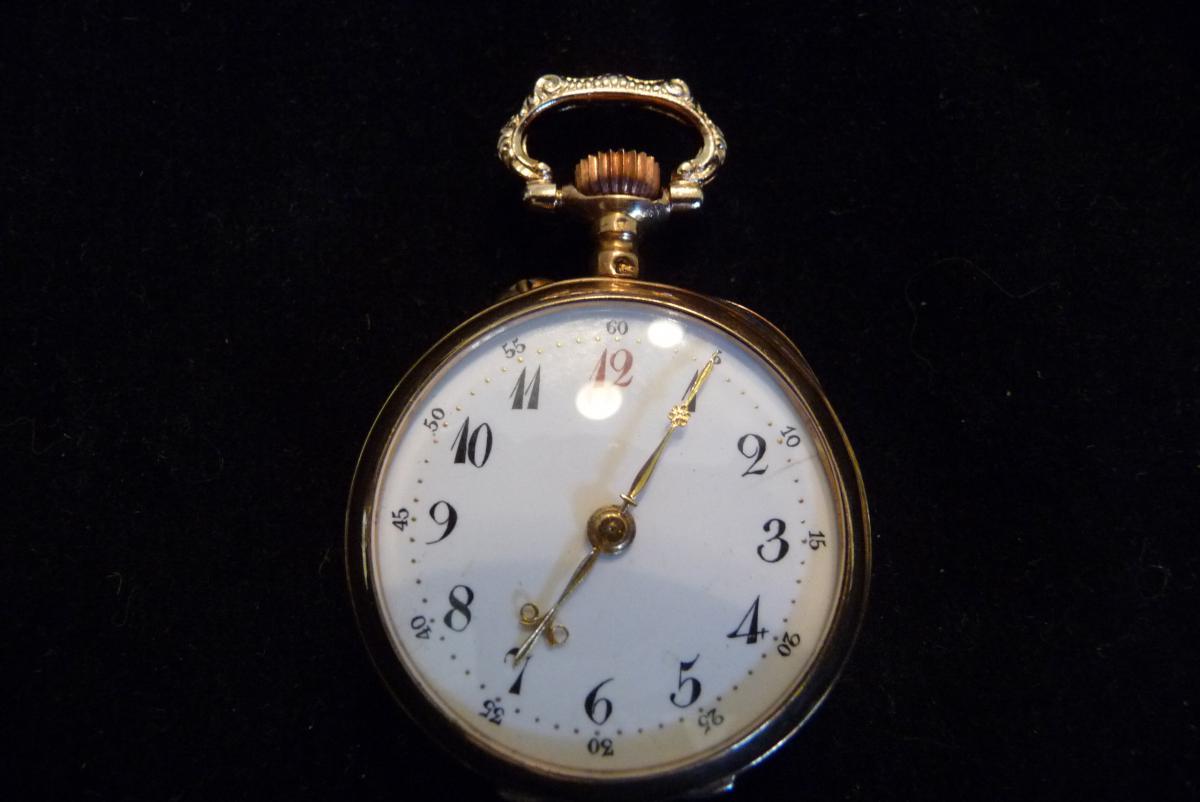 Montre En Or émaillée époque 1900-photo-2