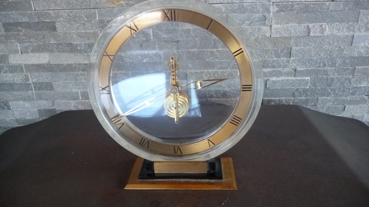 Jaeger Le Coultre Clock From The 1960s, With Baguette Movement, 8 Days Of Power Reserve
