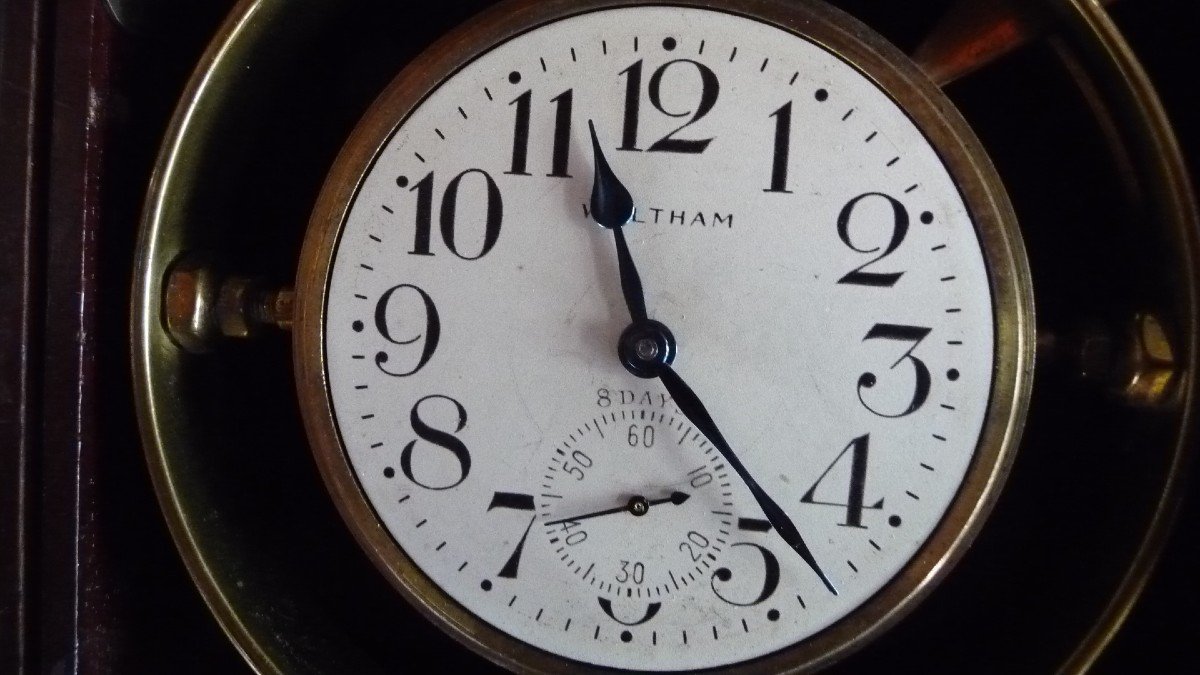 Waltham Us Navy Wwii Marine Chronometer-photo-3