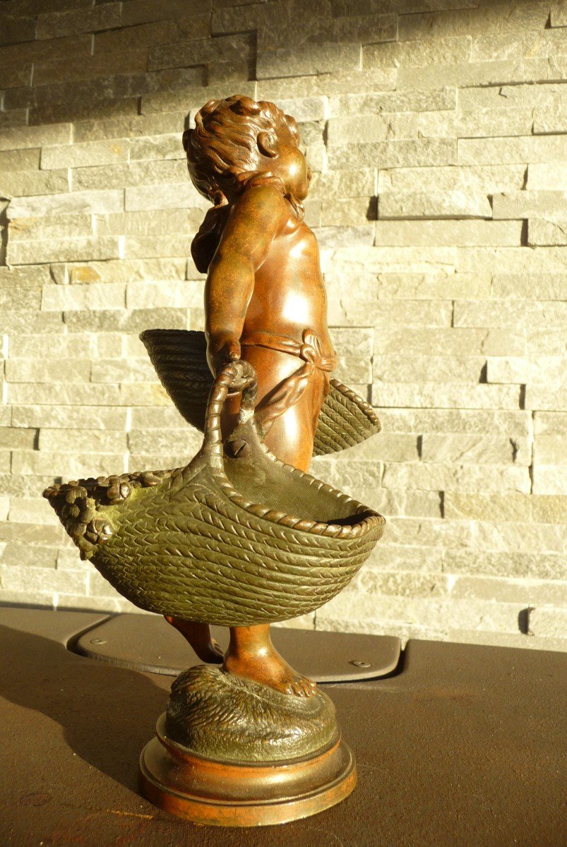 Very Beautiful Bronze By Auguste Moreau (young Basket Carrier) 19th Century -photo-4