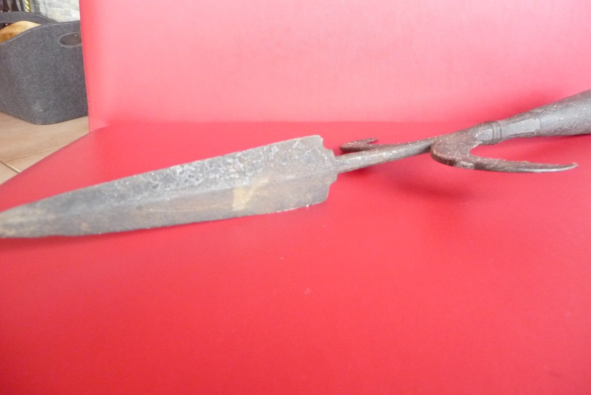 Halberd: Wrought Iron Halberd Tip 16 Or 17th Century.-photo-2
