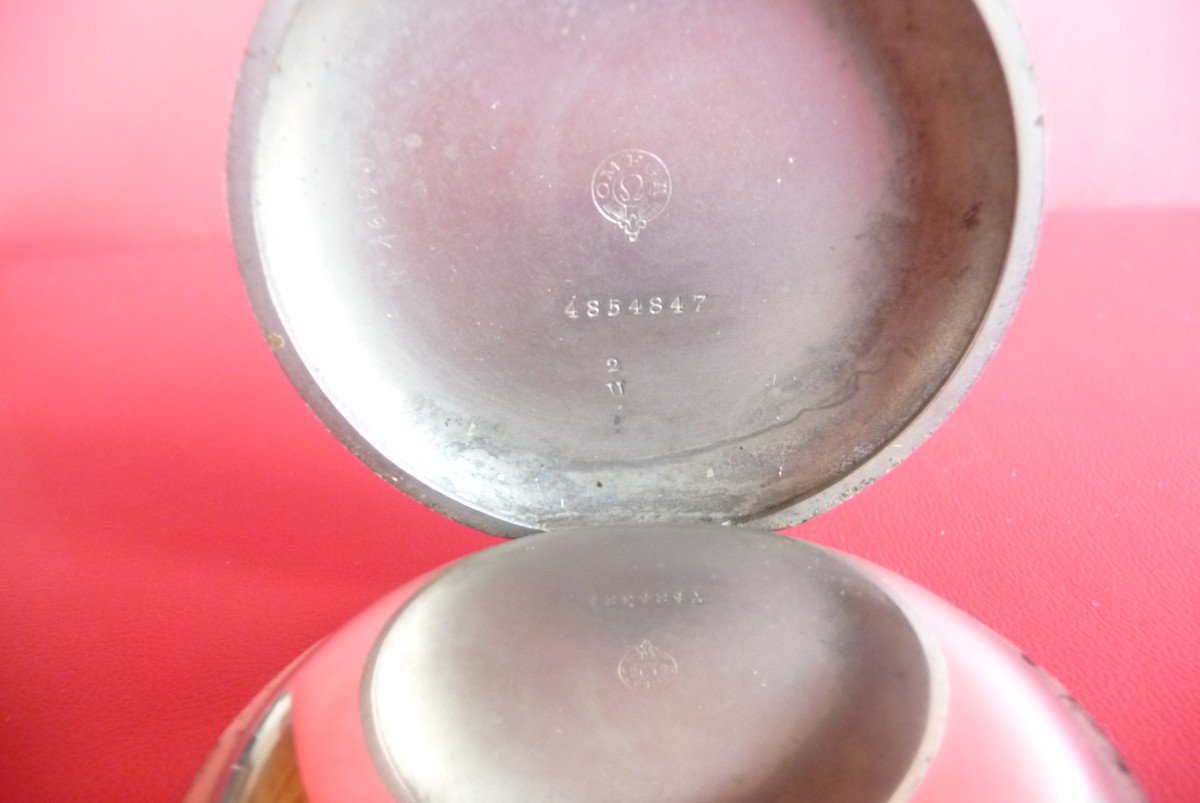 Omega: Rare Metal Omega Chronograph Intended For The German Navy. Case Marked (u2)-photo-3