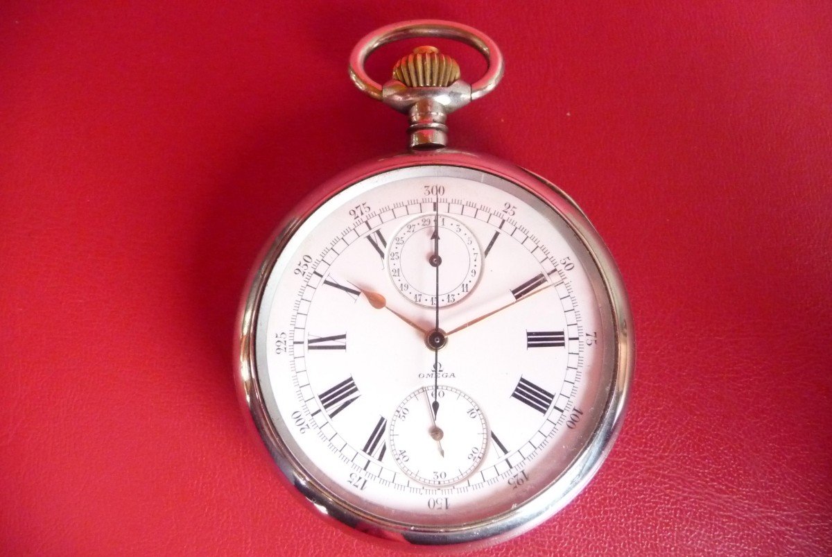 Omega: Rare Metal Omega Chronograph Intended For The German Navy. Case Marked (u2)