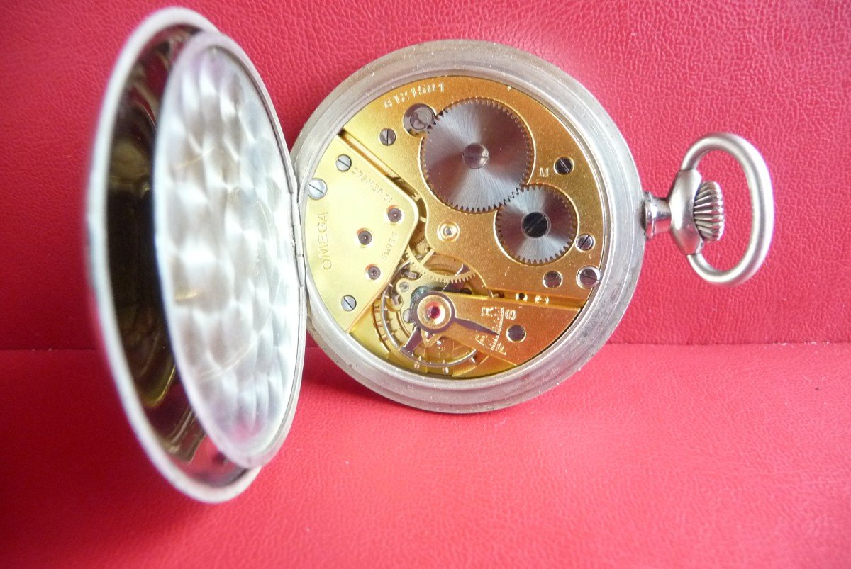 Omega: Omega Men's Watch, In Steel, Period And Art Deco Style, Circa 1930.-photo-4